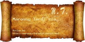 Marossy Terézia névjegykártya